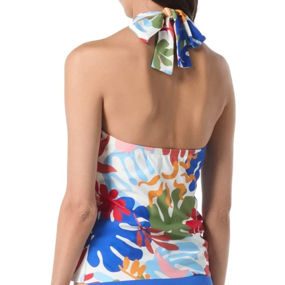 Vince Camuto Printed Crossover Convertible Tankini Top - Picture 10 of 10
